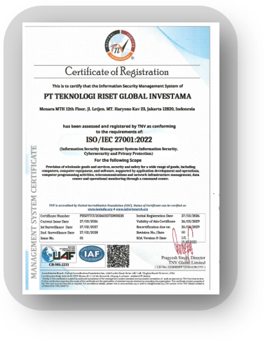 ISO/IEC 27001:2022 certificate