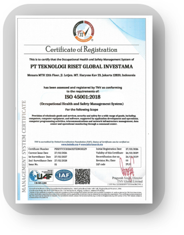 ISO 45001:2018 certificate